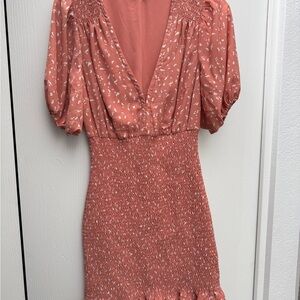 Abercrombie & Fitch Coral Floral Midi Dress